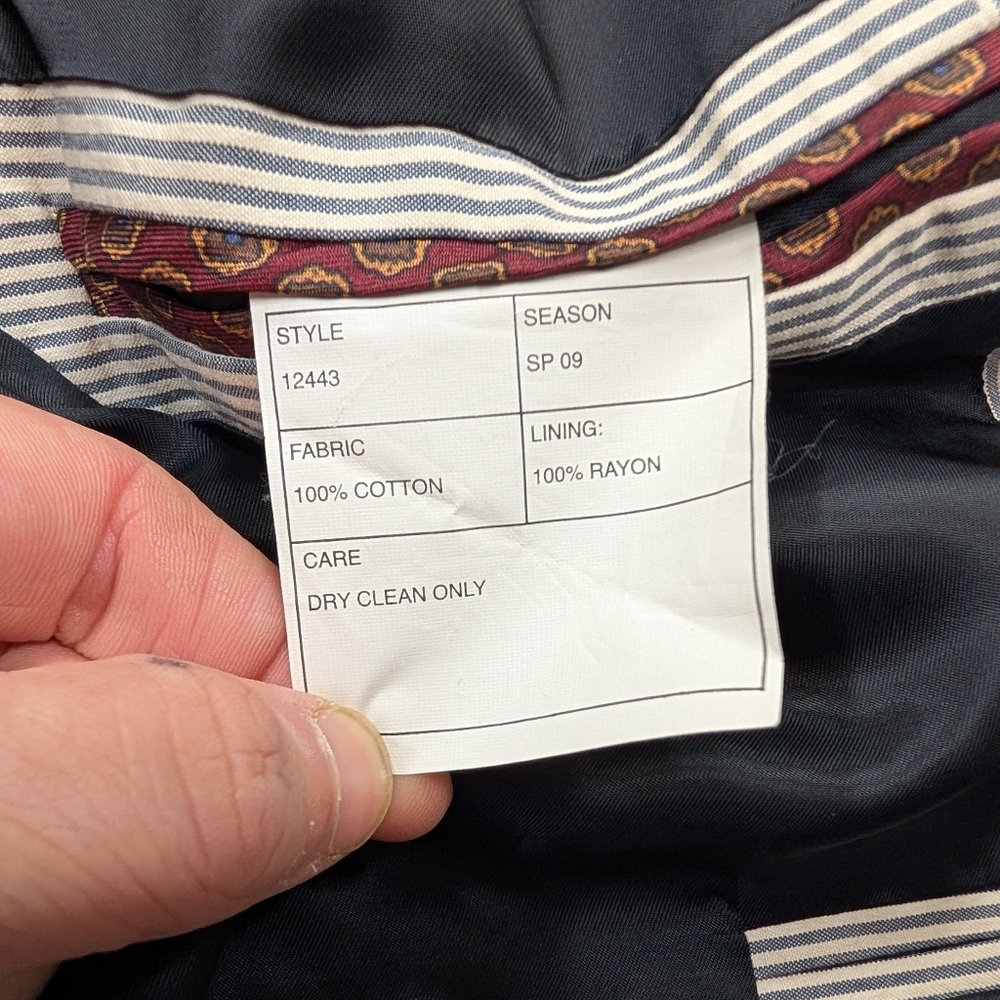 J. Crew Jacket Mens 46 L Blue Pinstripe Legacy Sportcoat 3 Button Business - Picture 11 of 11